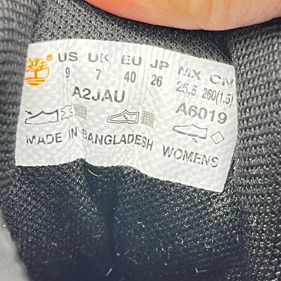 Timberland Brookton Lace Up Round Toe Black Nubuck Ankle Boots Women's Size 9 - Picture 8 of 10